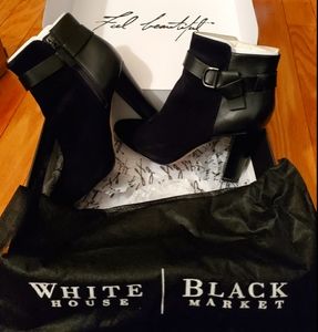 White House Black Market Chunky Heel Ankle Boots